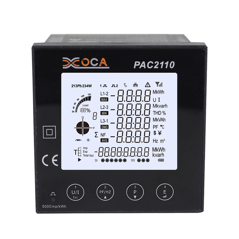 PAC2110 Multifunkčný inteligentný WiFi LCD panel digitálny bezdrôtový analyzátor výkonu