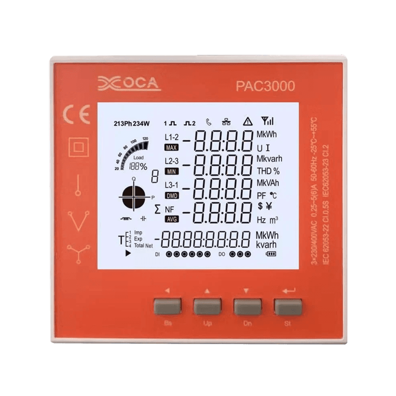 PAC3000 LCD inteligentný panelový merač výkonu